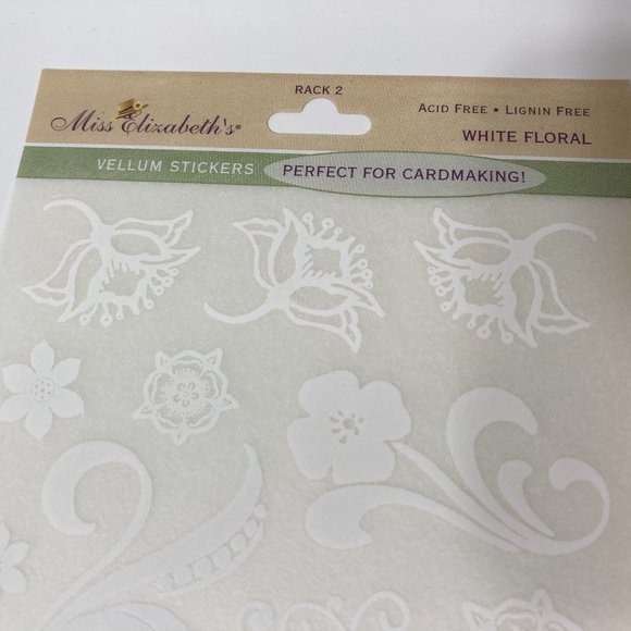 6 Sheets White Floral Stickers Card Making Flowers - Picture 6 of 7
